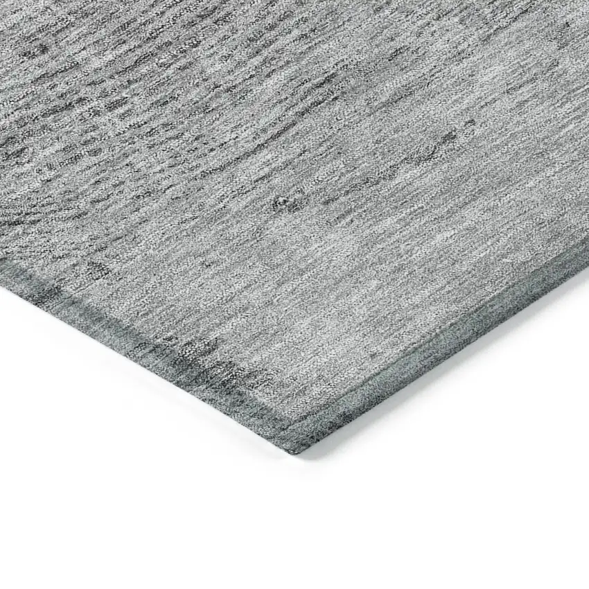 Gray Silver And Charcoal Abstract Washable Indoor Outdoor Area Rug Photo 3