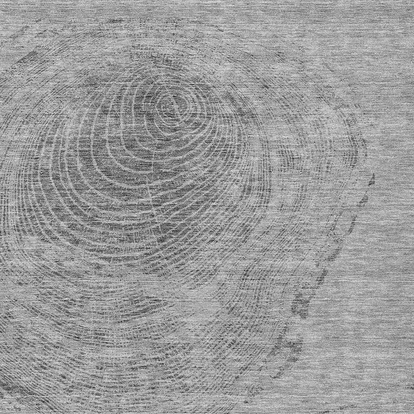 Gray Silver And Charcoal Abstract Washable Indoor Outdoor Area Rug Photo 5