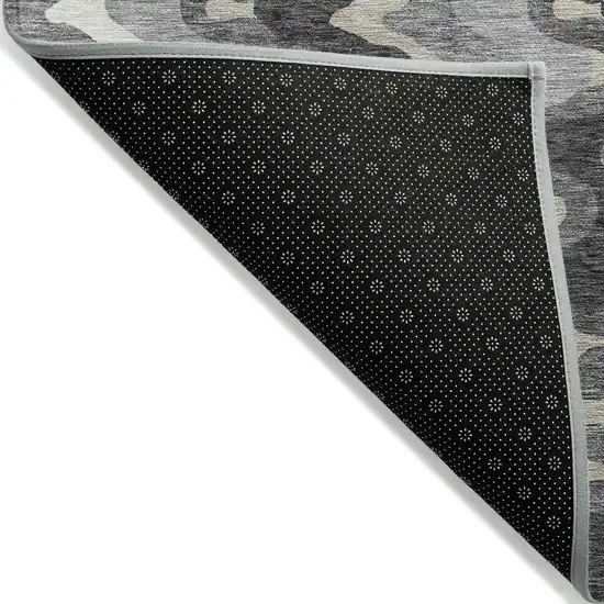 Gray Silver And Charcoal Abstract Washable Indoor Outdoor Area Rug Photo 2