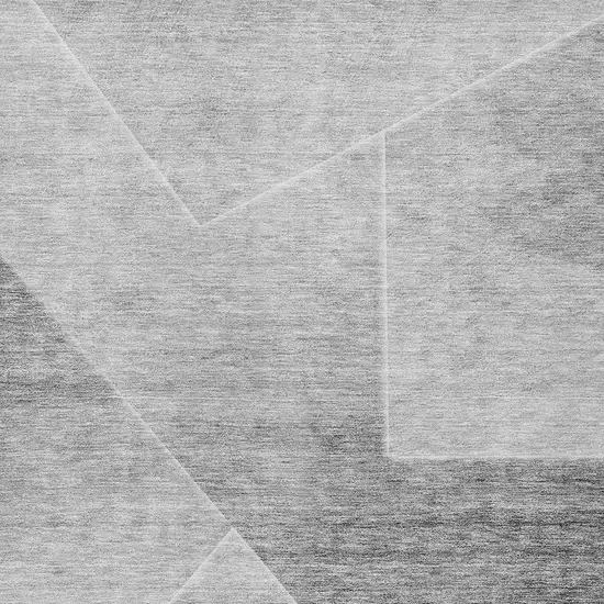 Gray Silver And Charcoal Abstract Washable Indoor Outdoor Area Rug Photo 5