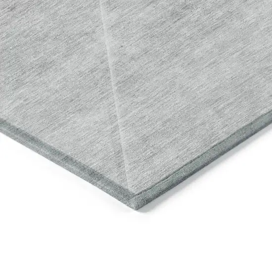 Gray Silver And Charcoal Abstract Washable Indoor Outdoor Area Rug Photo 5