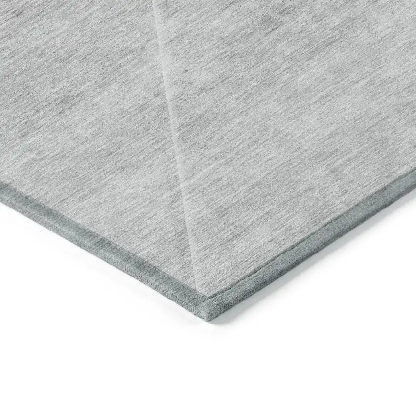 Gray Silver And Charcoal Abstract Washable Indoor Outdoor Area Rug Photo 5