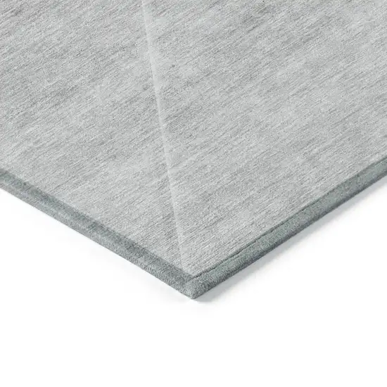 Gray Silver And Charcoal Abstract Washable Indoor Outdoor Area Rug Photo 5