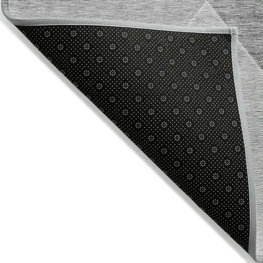 Gray Silver And Charcoal Abstract Washable Indoor Outdoor Area Rug Photo 4