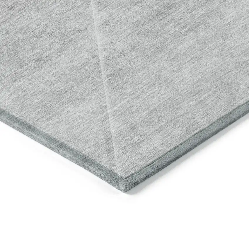 Gray Silver And Charcoal Abstract Washable Indoor Outdoor Area Rug Photo 5