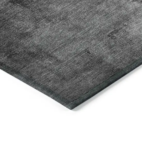 Gray Silver And Charcoal Abstract Washable Indoor Outdoor Area Rug Photo 4