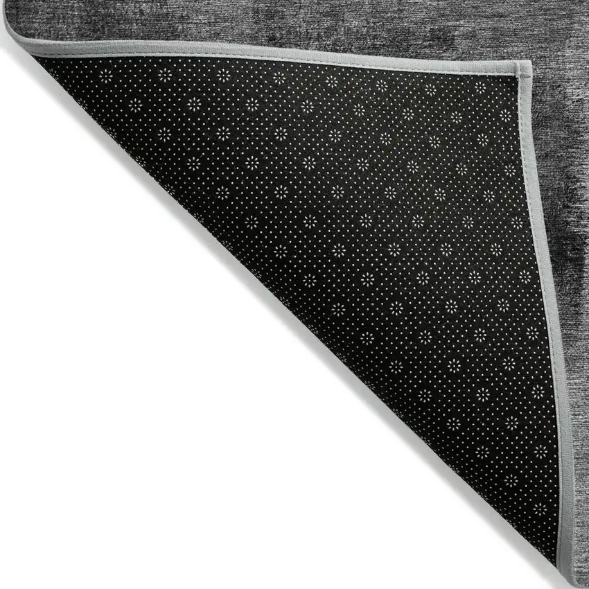 Gray Silver And Charcoal Abstract Washable Indoor Outdoor Area Rug Photo 3