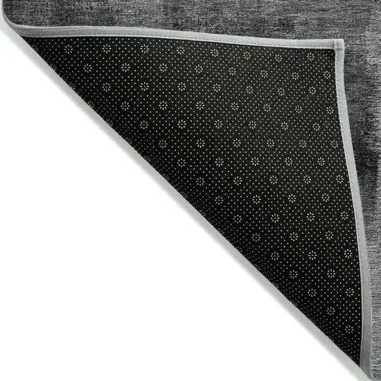 Gray Silver And Charcoal Abstract Washable Indoor Outdoor Area Rug Photo 3