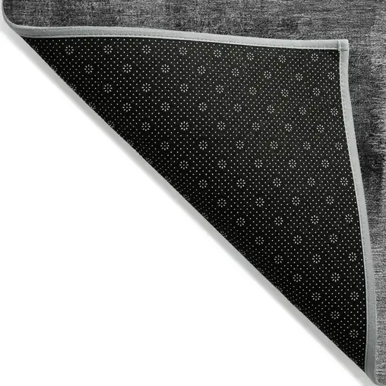 Gray Silver And Charcoal Abstract Washable Indoor Outdoor Area Rug Photo 3