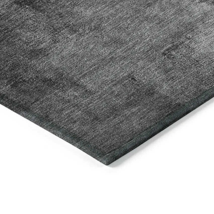 Gray Silver And Charcoal Abstract Washable Indoor Outdoor Area Rug Photo 5