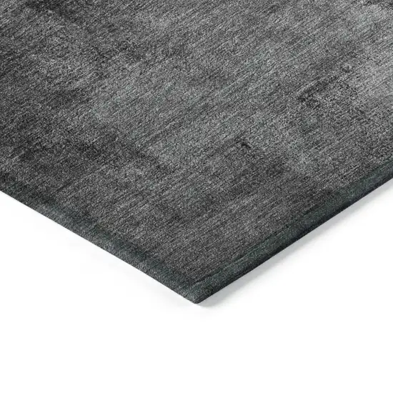 Gray Silver And Charcoal Abstract Washable Indoor Outdoor Area Rug Photo 5