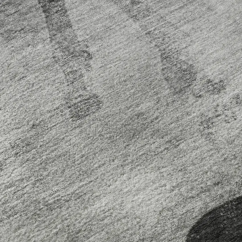 Gray Silver And Charcoal Animal Print Washable Area Rug With UV Protection Photo 9