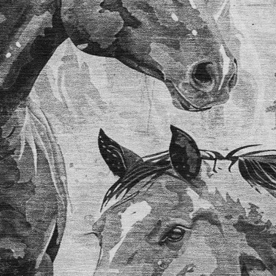 Gray Silver And Charcoal Animal Print Washable Area Rug With UV Protection Photo 3