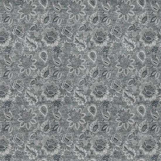 Gray Silver And Charcoal Floral Washable Indoor Outdoor Area Rug Photo 5