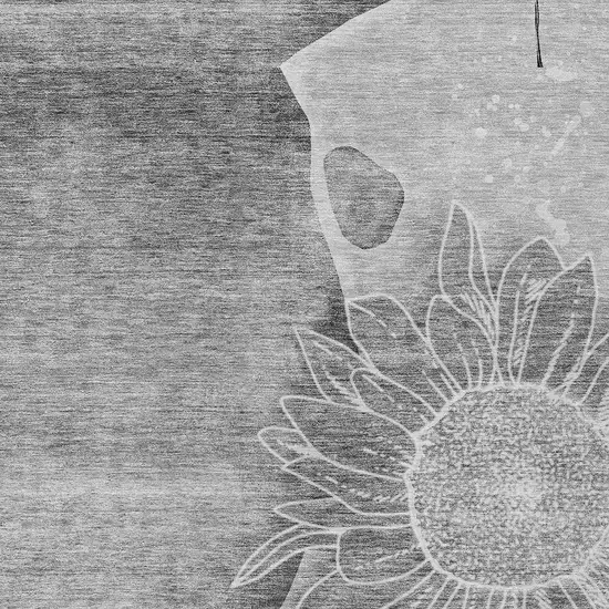 Gray Silver And Charcoal Floral Washable Indoor Outdoor Area Rug Photo 4