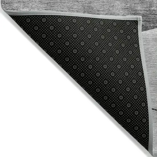 Gray Silver And Charcoal Floral Washable Indoor Outdoor Area Rug Photo 2