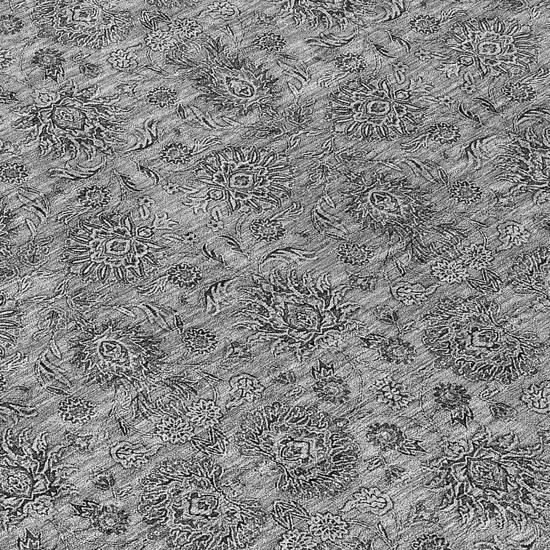 Gray Silver And Charcoal Floral Washable Indoor Outdoor Area Rug Photo 7