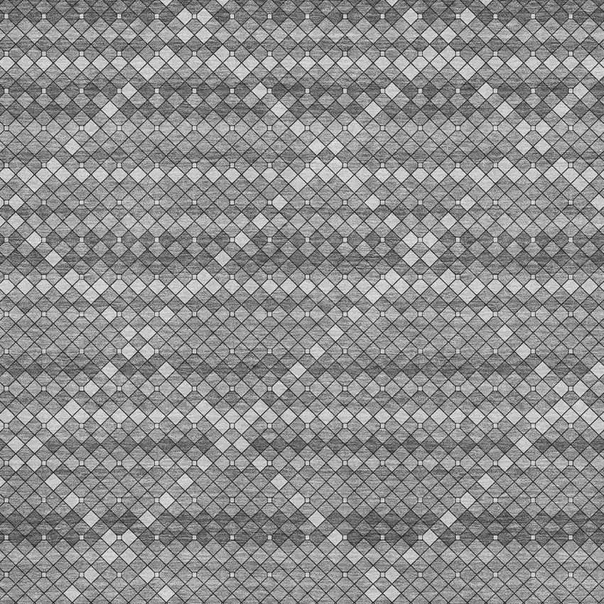 Gray Silver And Charcoal Geometric Washable Area Rug With UV Protection Photo 4