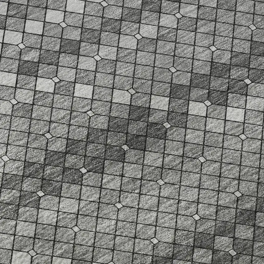 Gray Silver And Charcoal Geometric Washable Area Rug With UV Protection Photo 9