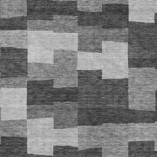 Gray Silver And Charcoal Geometric Washable Indoor Outdoor Area Rug Photo 5