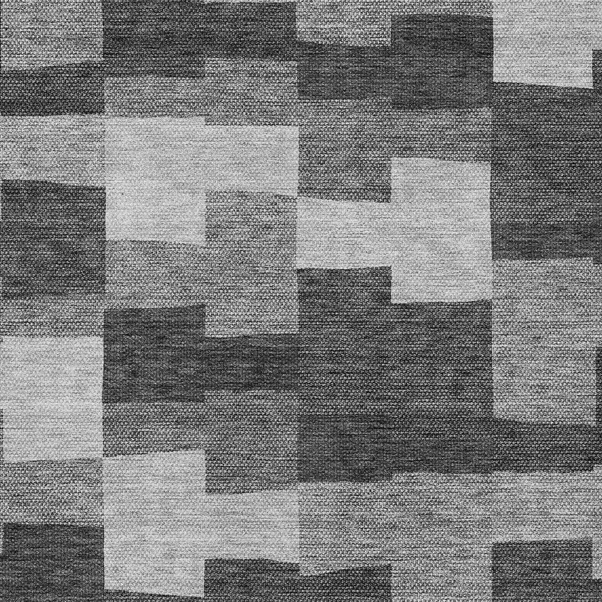 Gray Silver And Charcoal Geometric Washable Indoor Outdoor Area Rug Photo 5