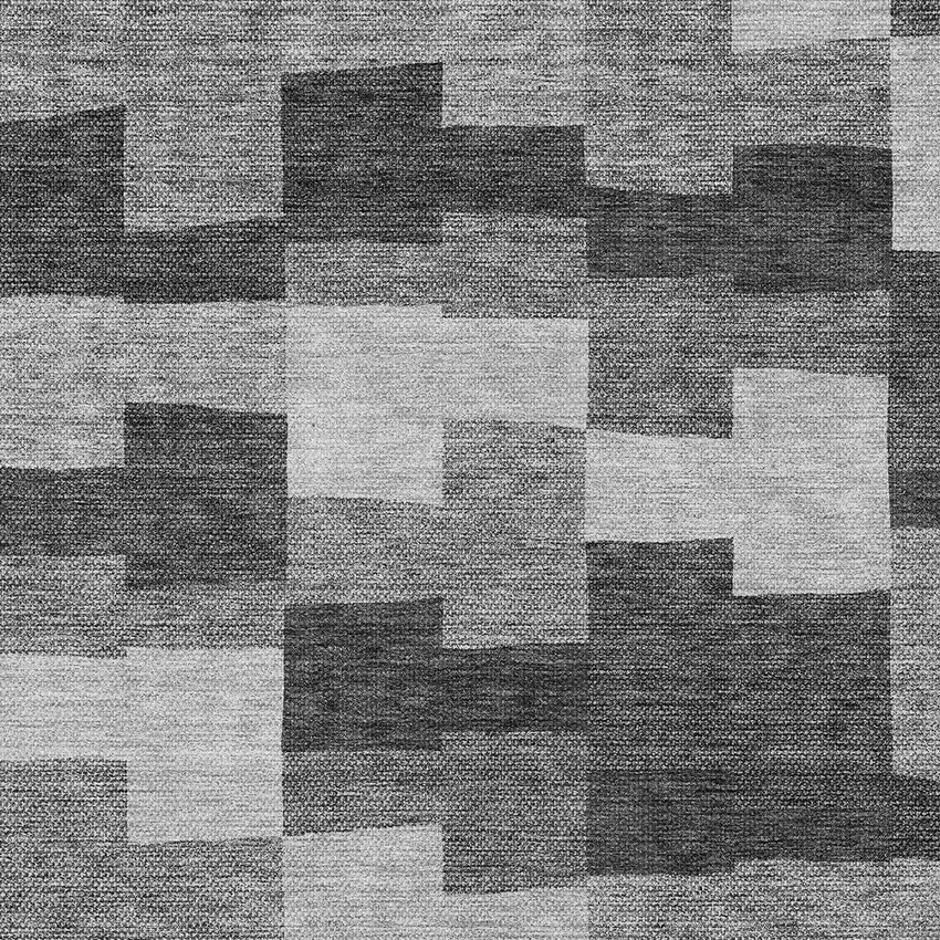 Gray Silver And Charcoal Geometric Washable Indoor Outdoor Area Rug Photo 5
