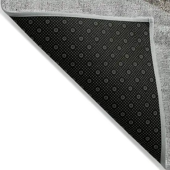 Gray Silver And Charcoal Geometric Washable Indoor Outdoor Area Rug Photo 4