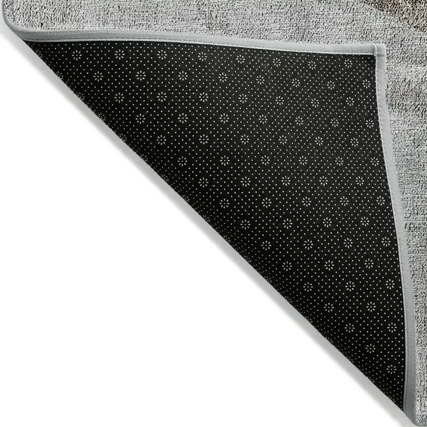 Gray Silver And Charcoal Geometric Washable Indoor Outdoor Area Rug Photo 4