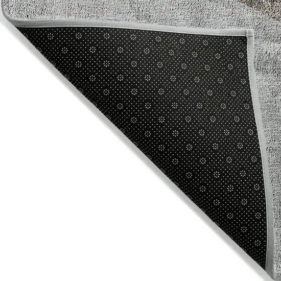 Gray Silver And Charcoal Geometric Washable Indoor Outdoor Area Rug Photo 4