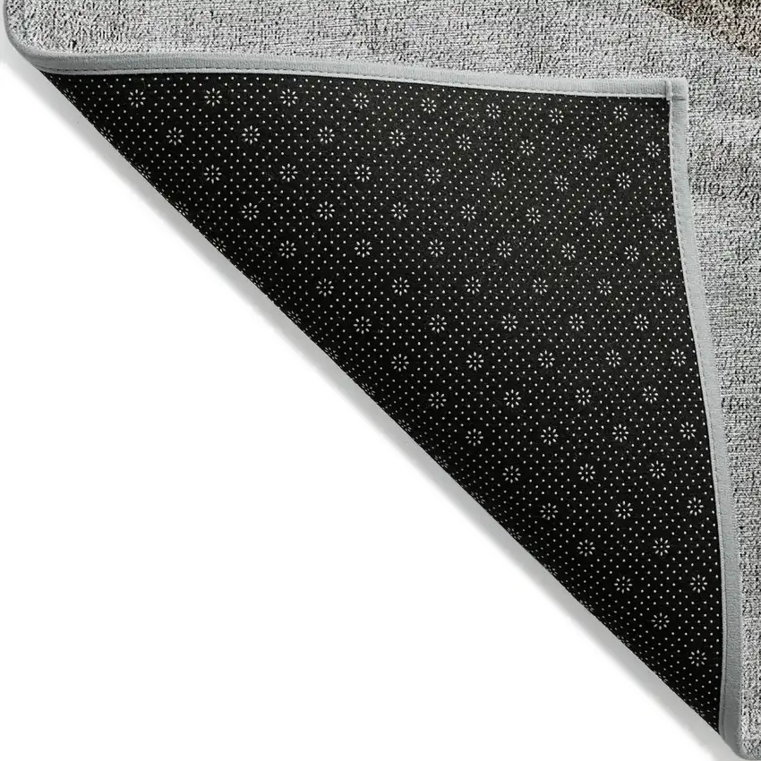 Gray Silver And Charcoal Geometric Washable Indoor Outdoor Area Rug Photo 4