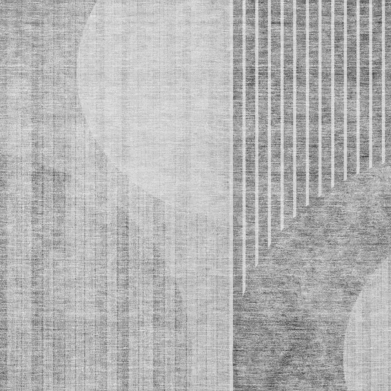 Gray Silver And Charcoal Geometric Washable Indoor Outdoor Area Rug Photo 6