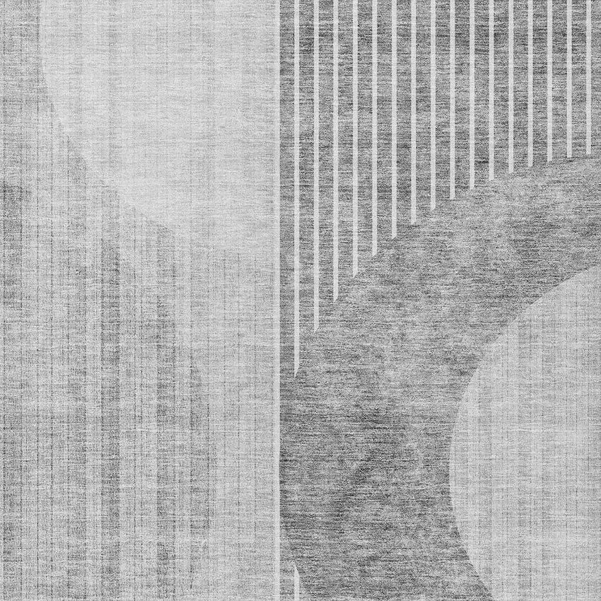 Gray Silver And Charcoal Geometric Washable Indoor Outdoor Area Rug Photo 6