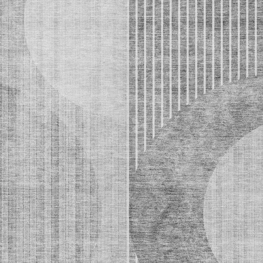 Gray Silver And Charcoal Geometric Washable Indoor Outdoor Area Rug Photo 6