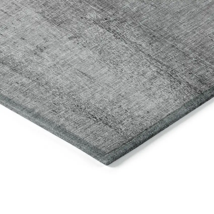 Gray Silver And Charcoal Nautical Washable Indoor Outdoor Area Rug Photo 3