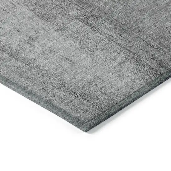 Gray Silver And Charcoal Nautical Washable Indoor Outdoor Area Rug Photo 3
