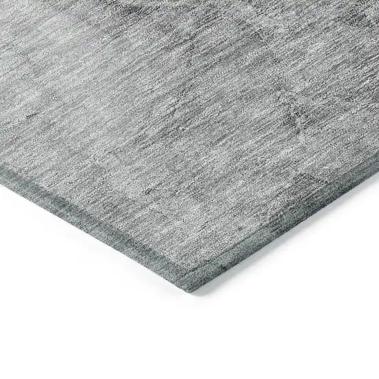 Gray Silver And Charcoal Nautical Washable Indoor Outdoor Area Rug Photo 4