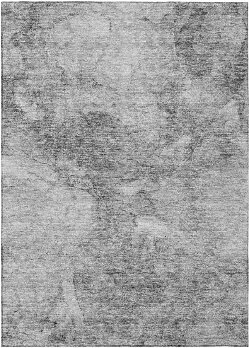 Gray Silver And Charcoal Nautical Washable Indoor Outdoor Area Rug Photo 2