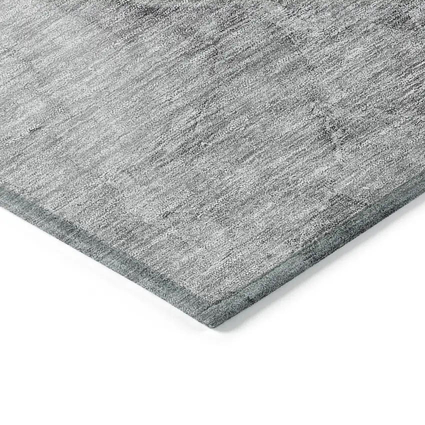 Gray Silver And Charcoal Nautical Washable Indoor Outdoor Area Rug Photo 4