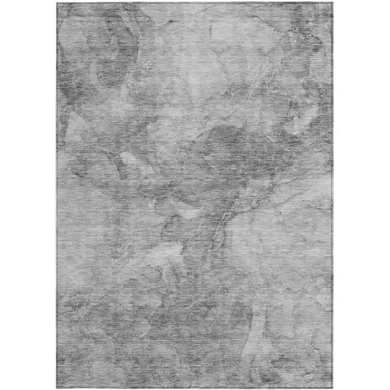 Gray Silver And Charcoal Nautical Washable Indoor Outdoor Area Rug Photo 6