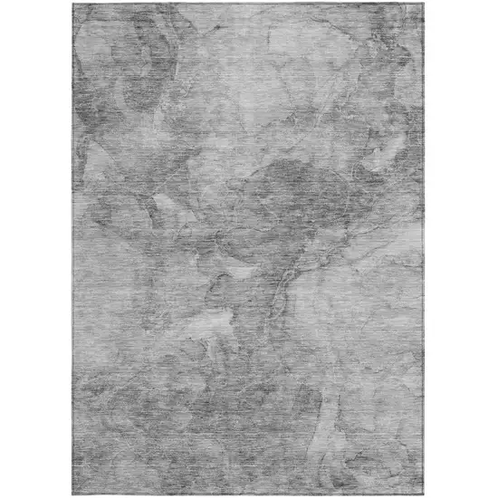 Gray Silver And Charcoal Nautical Washable Indoor Outdoor Area Rug Photo 6
