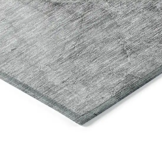 Gray Silver And Charcoal Nautical Washable Indoor Outdoor Area Rug Photo 4