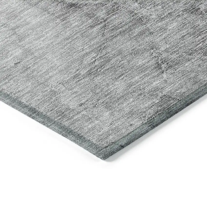 Gray Silver And Charcoal Nautical Washable Indoor Outdoor Area Rug Photo 4