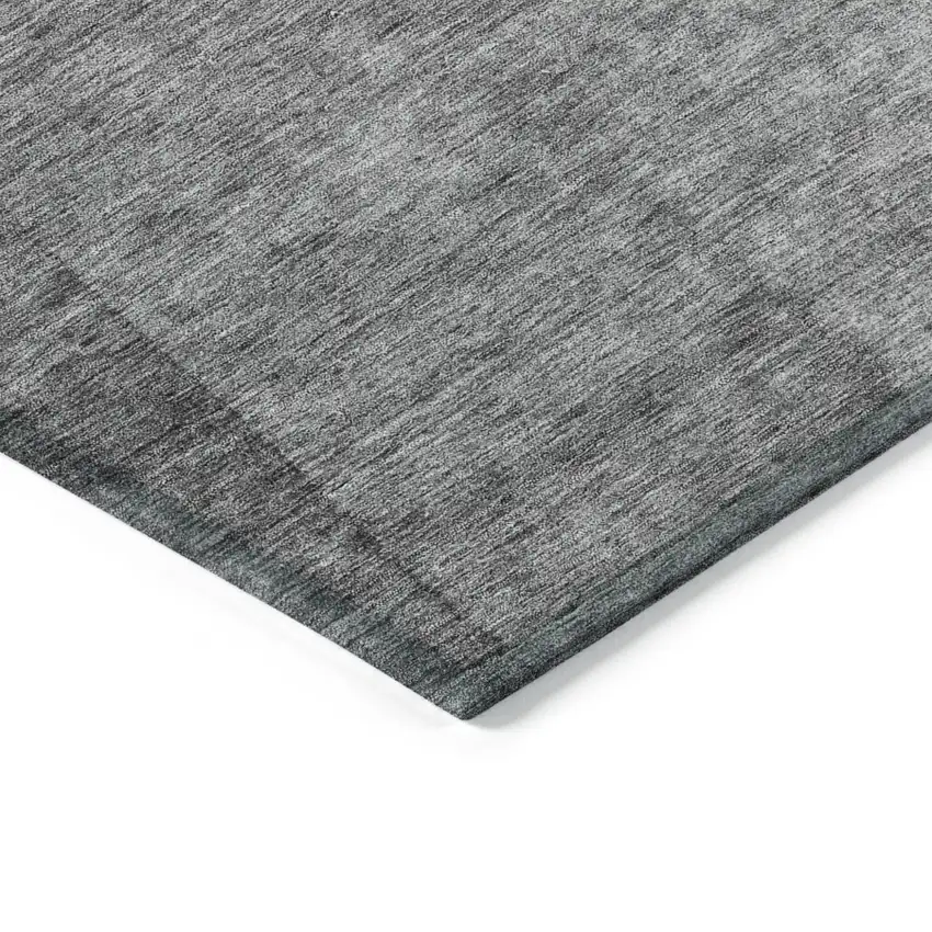 Gray Silver And Charcoal Ombre Washable Indoor Outdoor Area Rug Photo 4