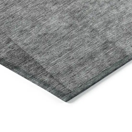 Gray Silver And Charcoal Ombre Washable Indoor Outdoor Area Rug Photo 3