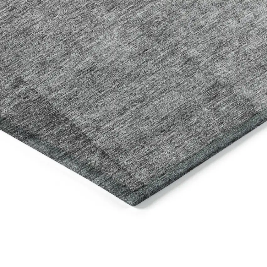 Gray Silver And Charcoal Ombre Washable Indoor Outdoor Area Rug Photo 3