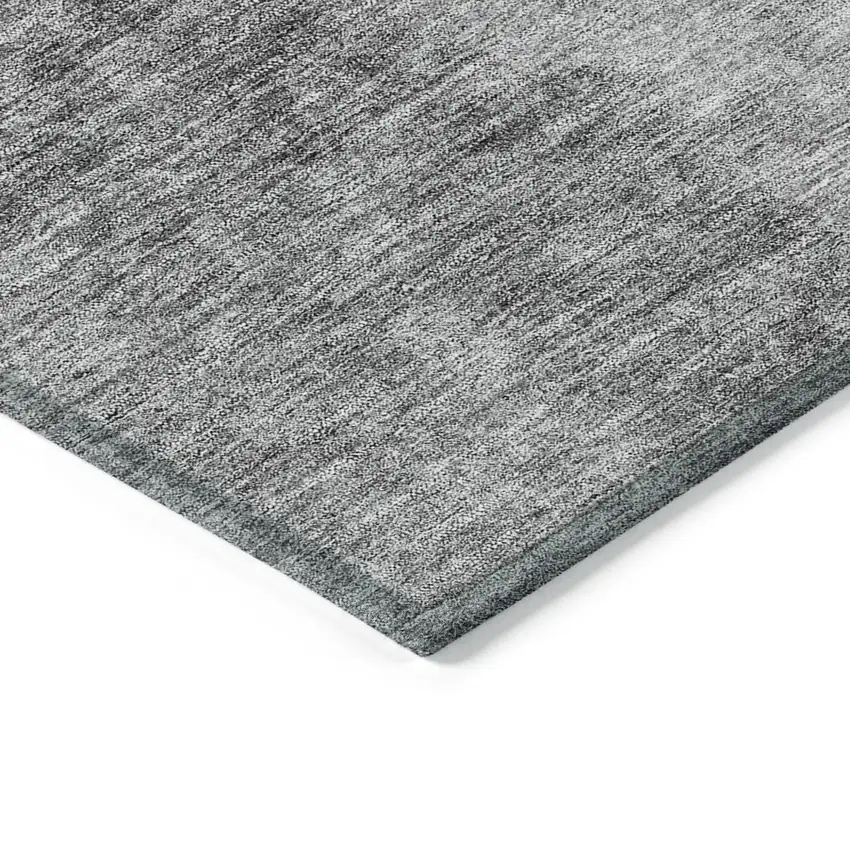 Gray Silver And Charcoal Ombre Washable Indoor Outdoor Area Rug Photo 4