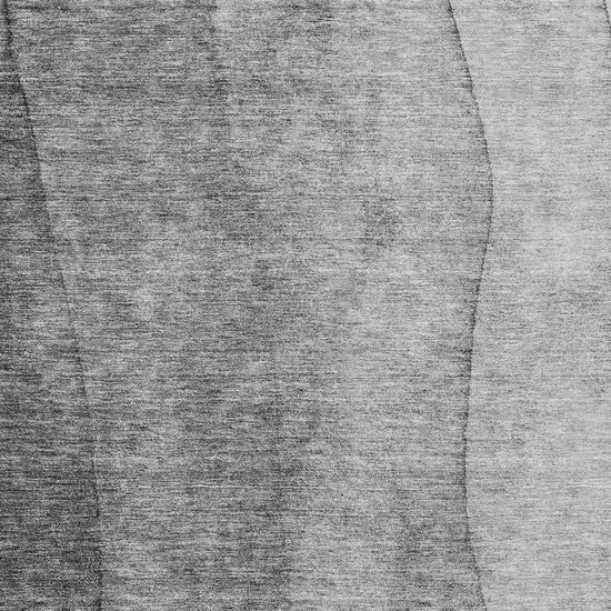 Gray Silver And Charcoal Ombre Washable Indoor Outdoor Area Rug Photo 5