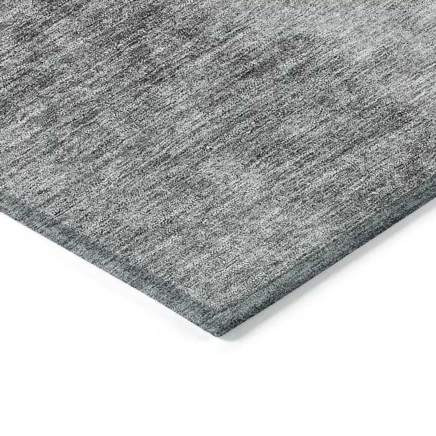 Gray Silver And Charcoal Ombre Washable Indoor Outdoor Area Rug Photo 4