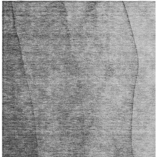Gray Silver And Charcoal Ombre Washable Indoor Outdoor Area Rug Photo 5