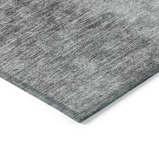 Gray Silver And Charcoal Ombre Washable Indoor Outdoor Area Rug Photo 4